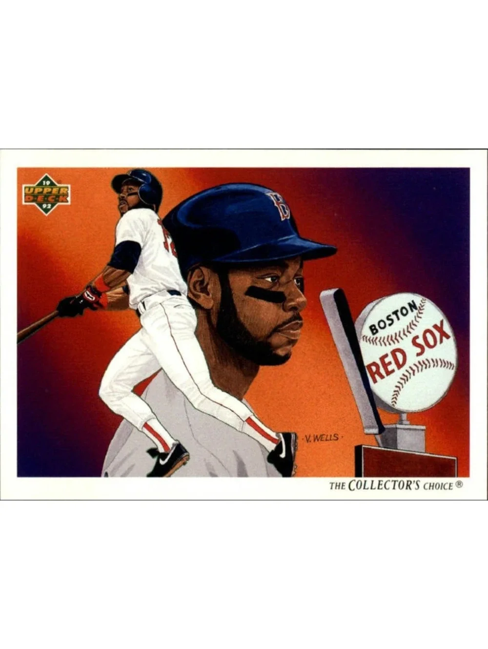 Ellis Burks 1992 Upper Deck MLB #94 Team Checklist Baseball Card Boston Red Sox